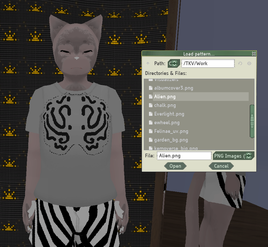 The resulting test pattern applied in-game