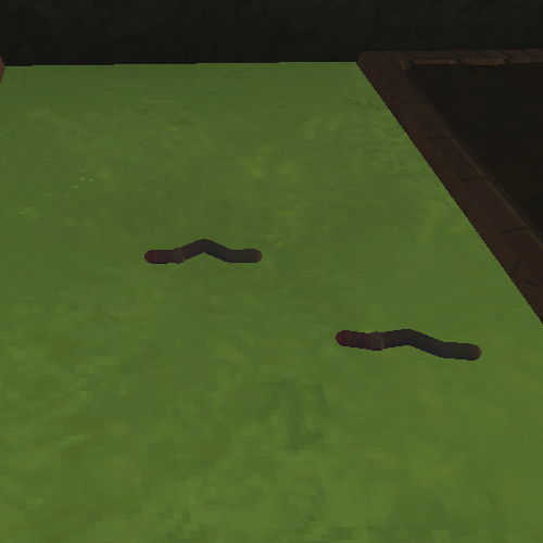 Isesz worms crawling near crops.