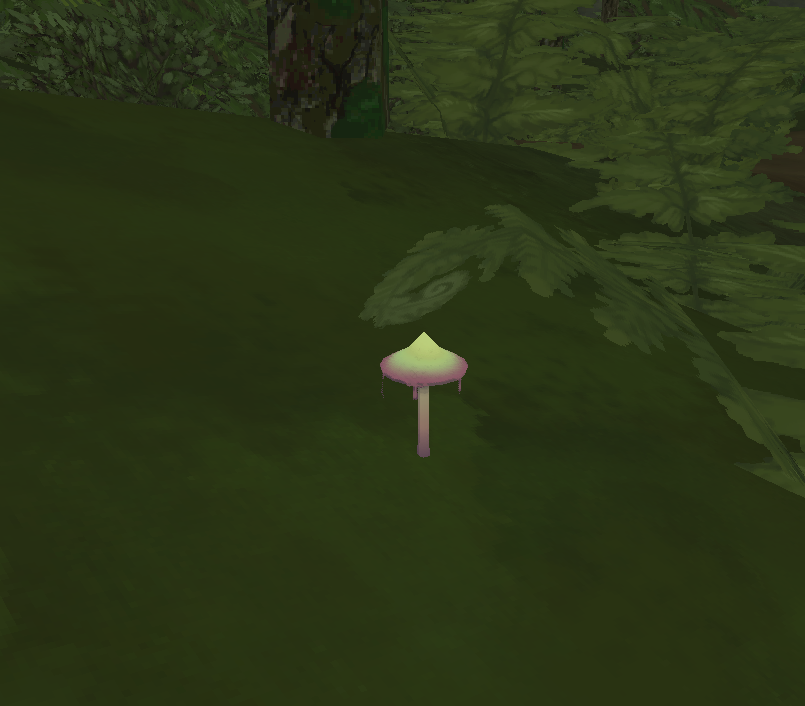 Two tall and pointy Letjza mushrooms.